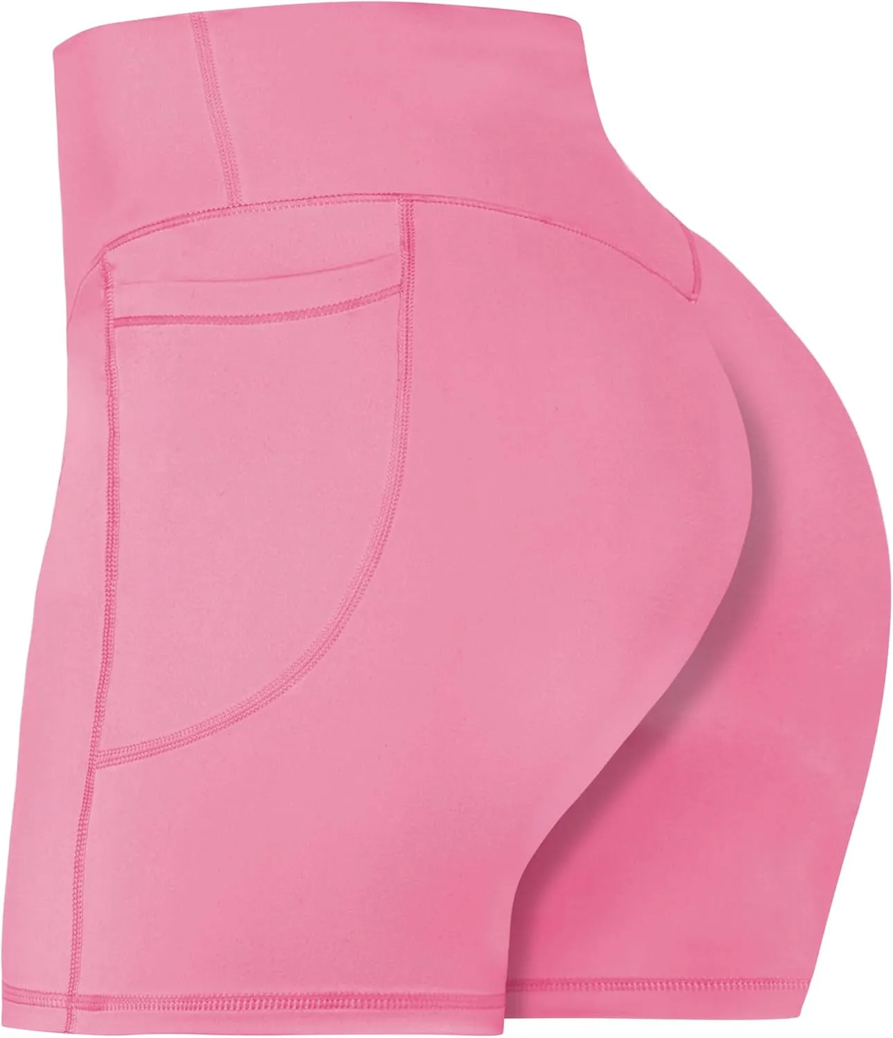Sunzel No Front Seam Biker Shorts for Women with Pockets, Yoga Workout Gym Bike Shorts with Tummy Control