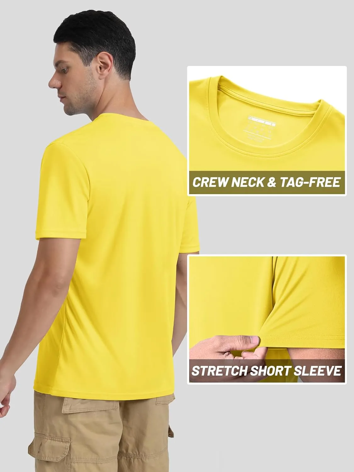 TACVASEN Swim Shirts for Men Rash Guard SPF Short Sleeve Sun T-Shirt UPF 50 Quick Dry Lightweight Fishing Water Shirt