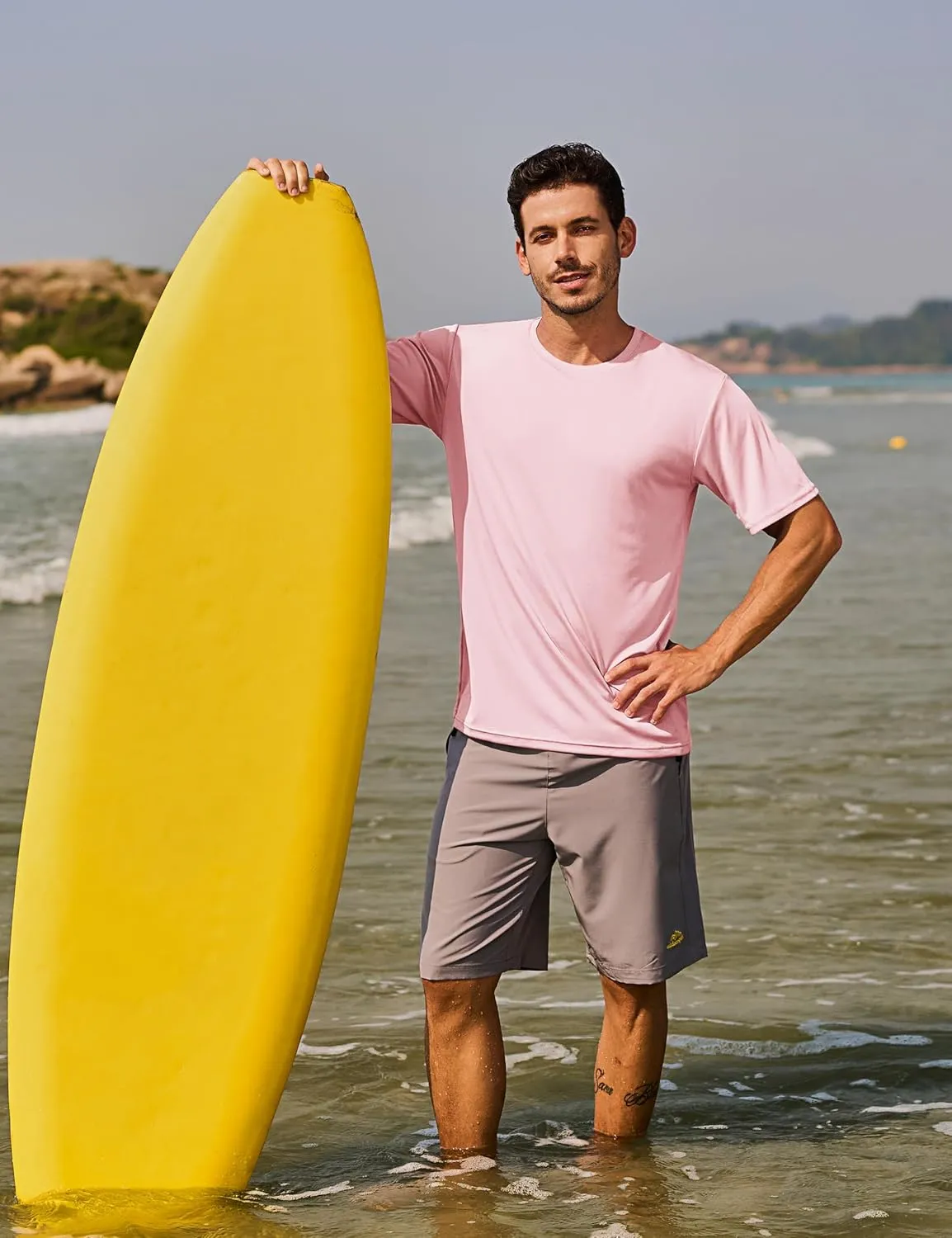 TACVASEN Swim Shirts for Men Rash Guard SPF Short Sleeve Sun T-Shirt UPF 50 Quick Dry Lightweight Fishing Water Shirt