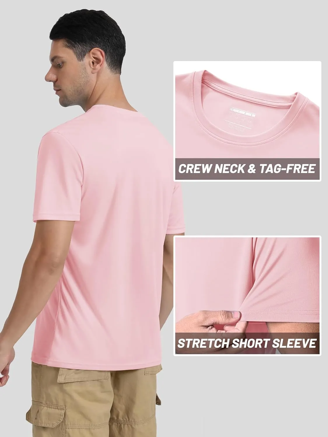 TACVASEN Swim Shirts for Men Rash Guard SPF Short Sleeve Sun T-Shirt UPF 50 Quick Dry Lightweight Fishing Water Shirt