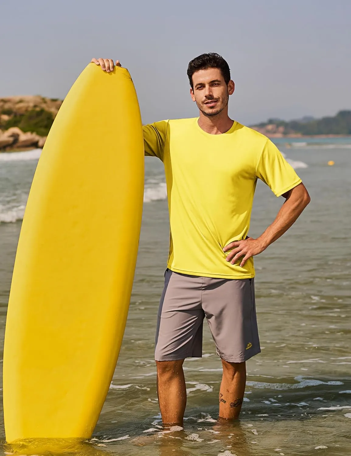 TACVASEN Swim Shirts for Men Rash Guard SPF Short Sleeve Sun T-Shirt UPF 50 Quick Dry Lightweight Fishing Water Shirt