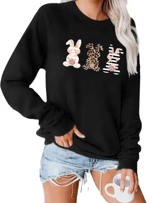 tiqwova Women Vintage Printed Long Sleeve Pullover Sweatshirt, Loose Caual Shirt Tops for Womens