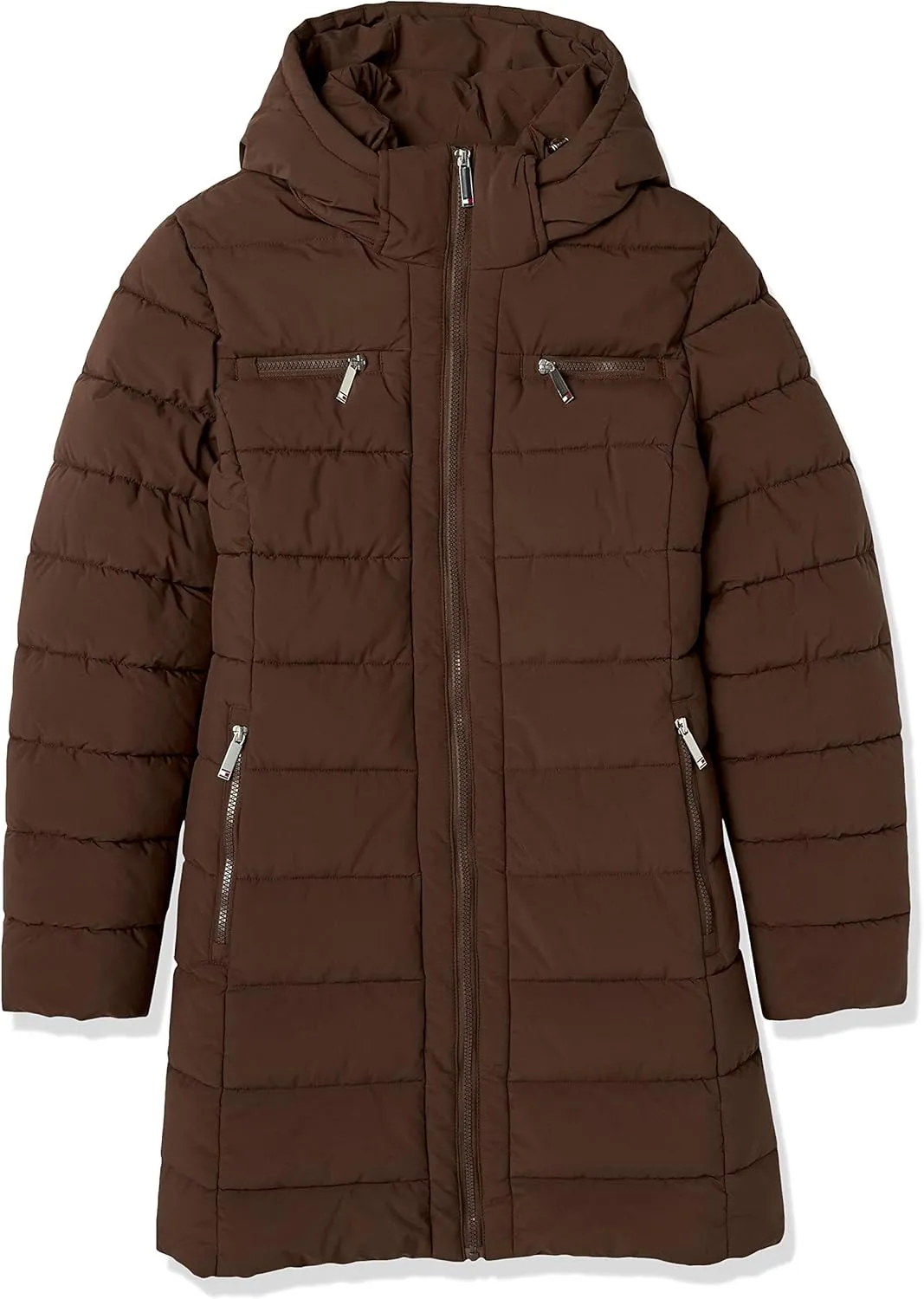 Tommy Hilfiger Women Solid Puffer Untrimmed Hood Long Jacket