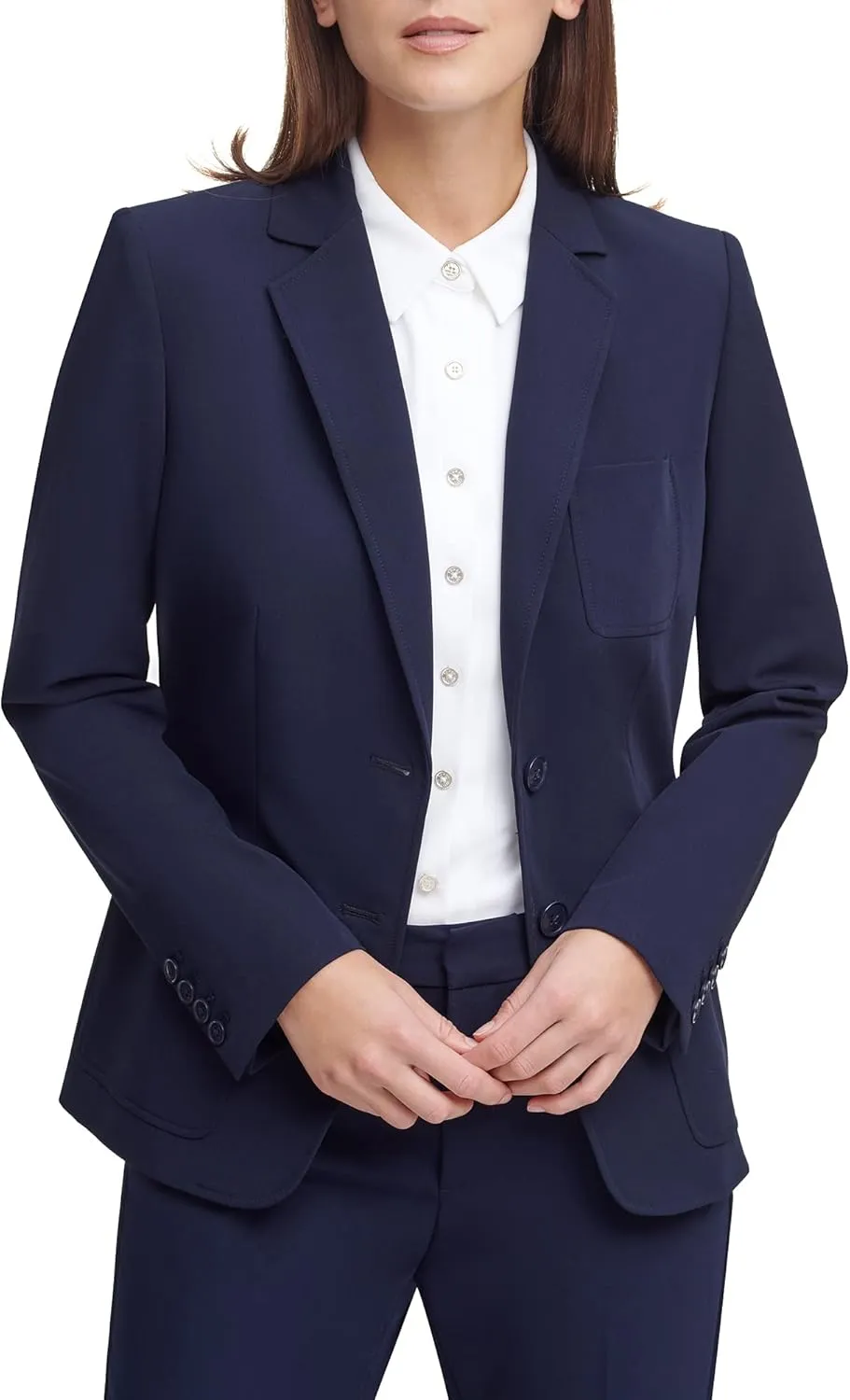 Tommy Hilfiger Womens Notched Blazer Jacket