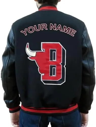 Trifoliate Custom Basketball Chicago Varsity Jackets - ChiTown Black Sports Print Your Name Wool Letterman Jacket For Men