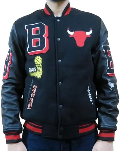 Trifoliate Custom Basketball Chicago Varsity Jackets - ChiTown Black Sports Print Your Name Wool Letterman Jacket For Men