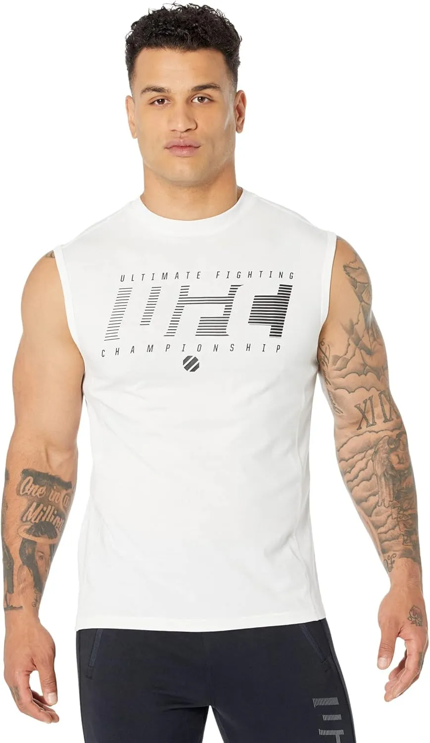 UFC Ultimate Fighting Sleeveless Crew Neck Tank Top for Men  58% Cotton  37% Modal  Regular Fit