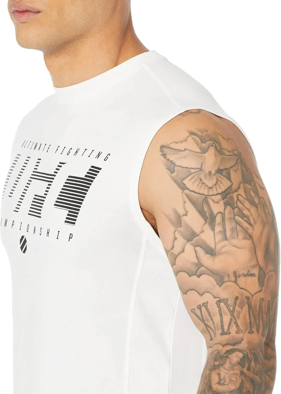 UFC Ultimate Fighting Sleeveless Crew Neck Tank Top for Men  58% Cotton  37% Modal  Regular Fit