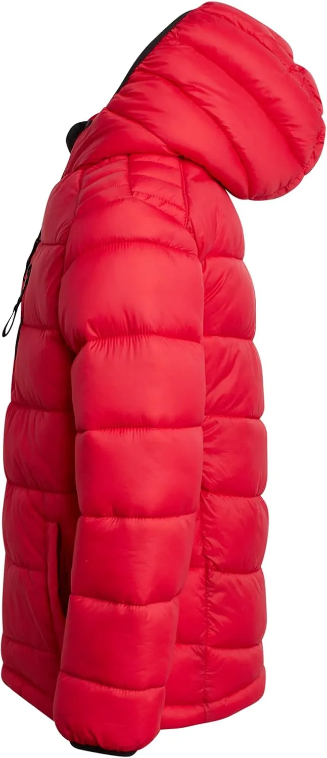 URBAN REPUBLIC Boys Foldable Hooded Jacket  Insulated Weather Resistant Bubble Puffer Windbreaker Coat for Boys Sizes 4-20