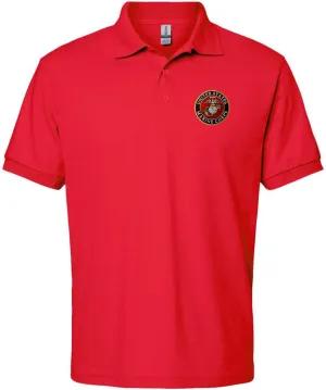 US Marine Corps Embroidered Polo Shirt USMC Licensed