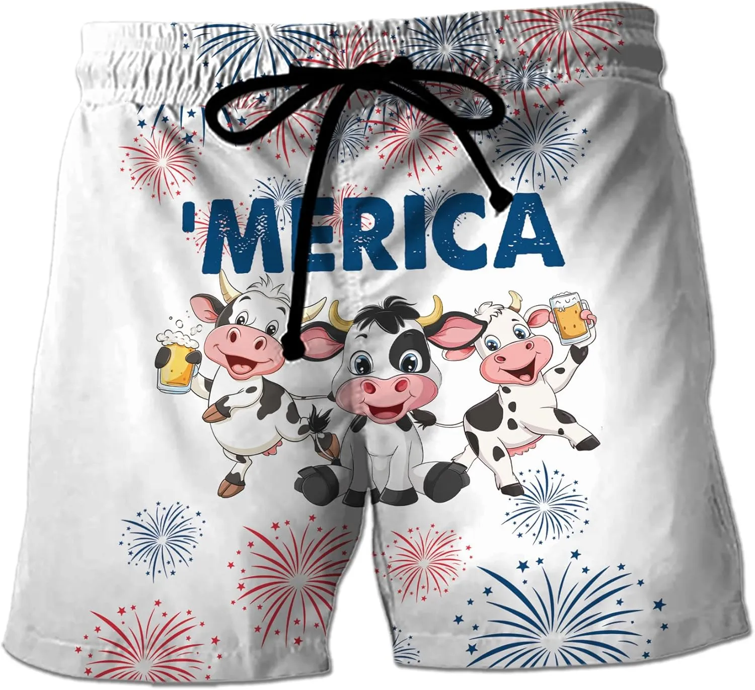V-DECORPARKS Pirate Mens Swim Trunks - Captain Swimming Trunk for Men - Drawstring Beach Shorts, Mens Swim Shorts 26