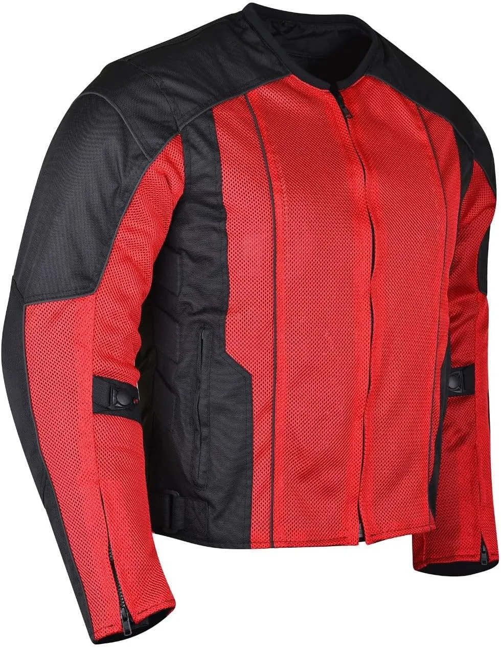 Vance Leather Mens All-Season Reflective Mesh & Textile Motorcycle Jacket w/CE Armor & Removable Liner