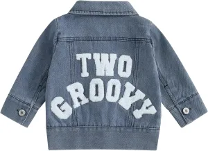 VISGOGO First Birthday Outfit Girl - 1st/2nd Birthday Denim Jacket & Cardigan