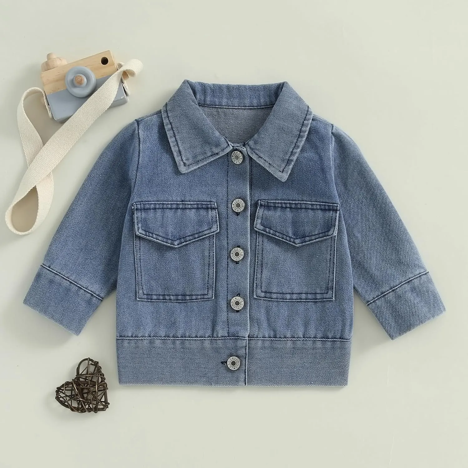 VISGOGO First Birthday Outfit Girl - 1st/2nd Birthday Denim Jacket & Cardigan