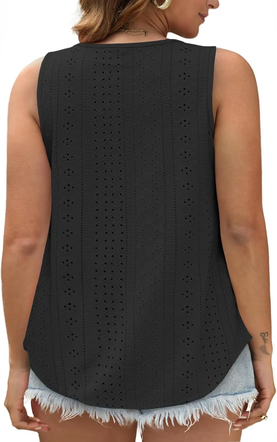 VISLILY Womens-Plus-Size-Summer-Tank-Tops Scoop Neck Camisole Sleeveless T Shirts Flowy Eyelet Embroidery Tunics Tee XL-5XL