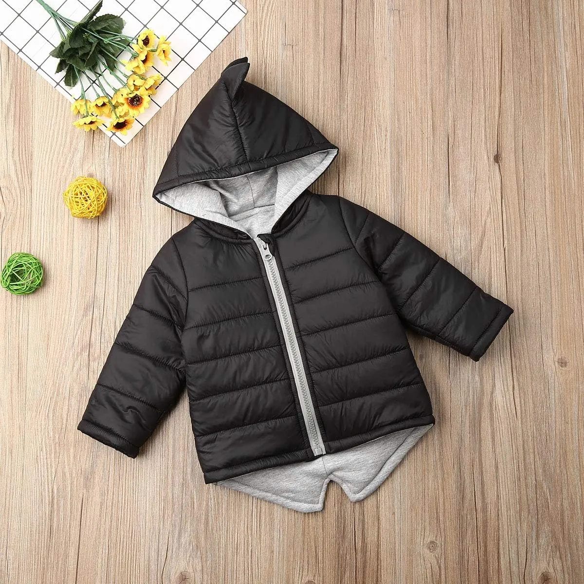 Winter Coats for Toddler Kids Baby Boys Girls Padded Light Puffer Jacket Outerwear Infant Down Jacket with Hoods