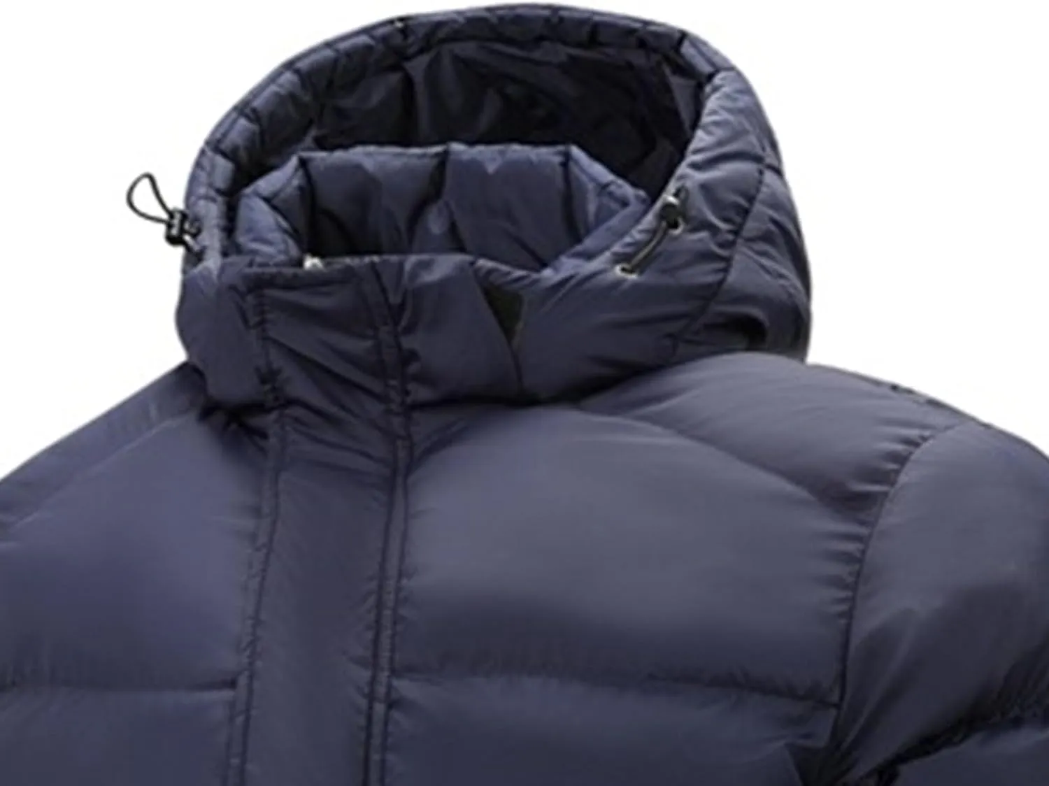 Winter Cotton-Padded Jacket for Men Trend Hooded Drawstring Thicken Windproof Warm Coat Quilted Puffer Jackets