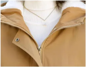 Women Autumn-Winter Loose Casual Thicken Warm Cotton Padded Coats Female Hooded Jacket Thermal Coats