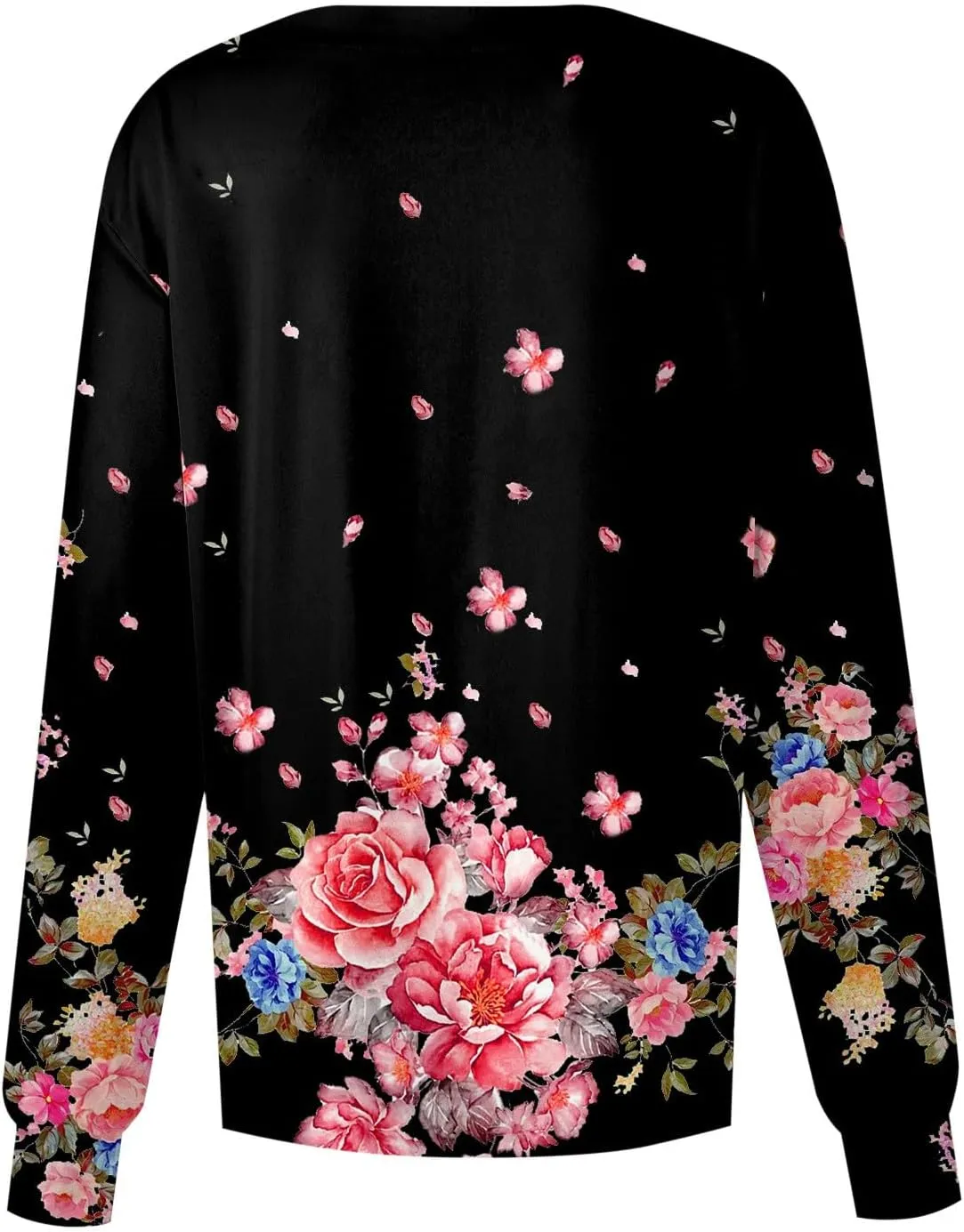 Women Scrubs Jacket Long Sleeve Snap Front Warm Up Medical Scrub Tops Butterfly Print Nurse Working Uniforms