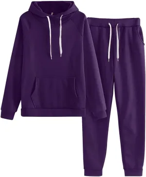 Women's 2 Piece Tracksuit Long Sleeve V Neck Color Block Outfit Long Sleeve Tops Long Pants Sweatsuits