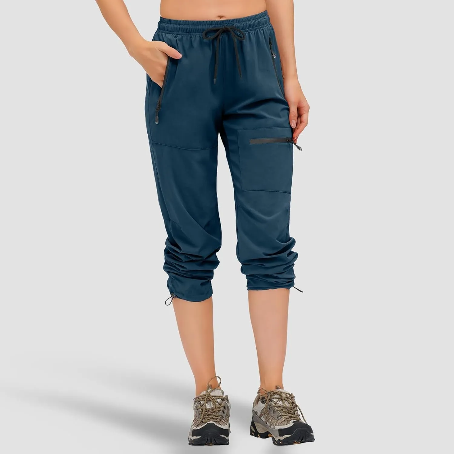 Womens Cotton Linen Summer Casual Flowy Palazzo Lounge Pants Elastic Waist Bootcut Slim Fit Trouser Travel