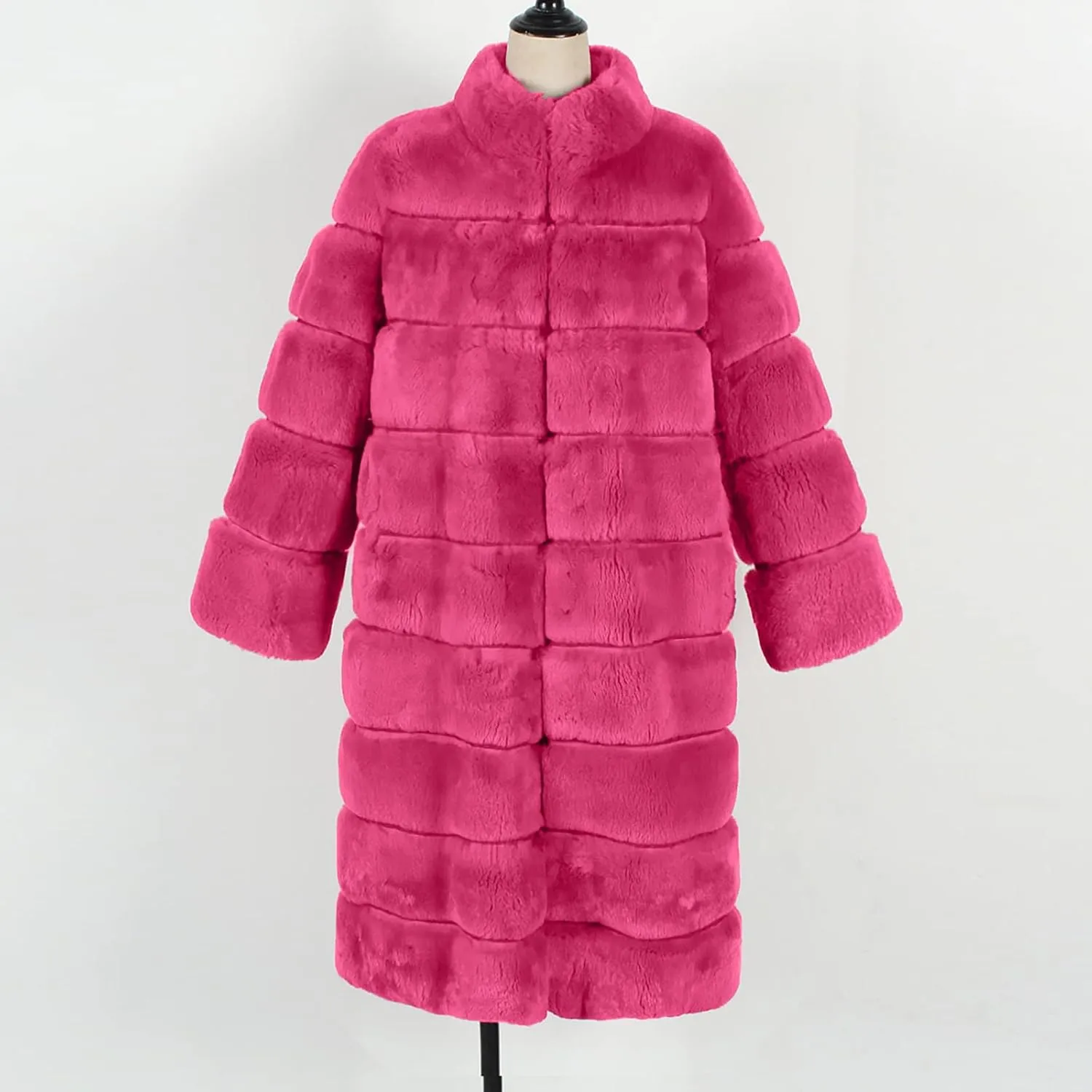 Womens Luxury Faux Fur Coats Winter Long Cardigan Vintage Fuzzy Warm Jacket Oversized Soft Solid Open Front Overcoat