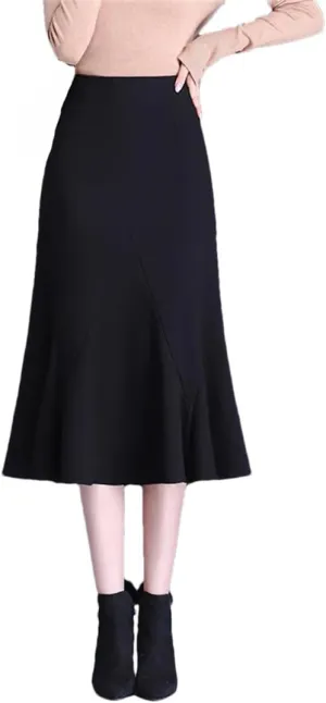 Women's Office A-Line Skirt Midi Slim Skirts High Waisted Mermaid Skirt