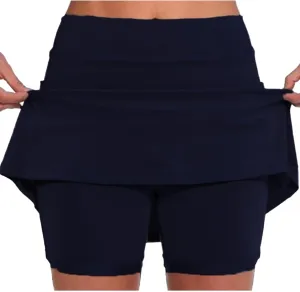 Women's Plus Size Tennis Skirts with Pockets Built-in Shorts High Waisted Golf Skirts for Casual Running Gym Workout