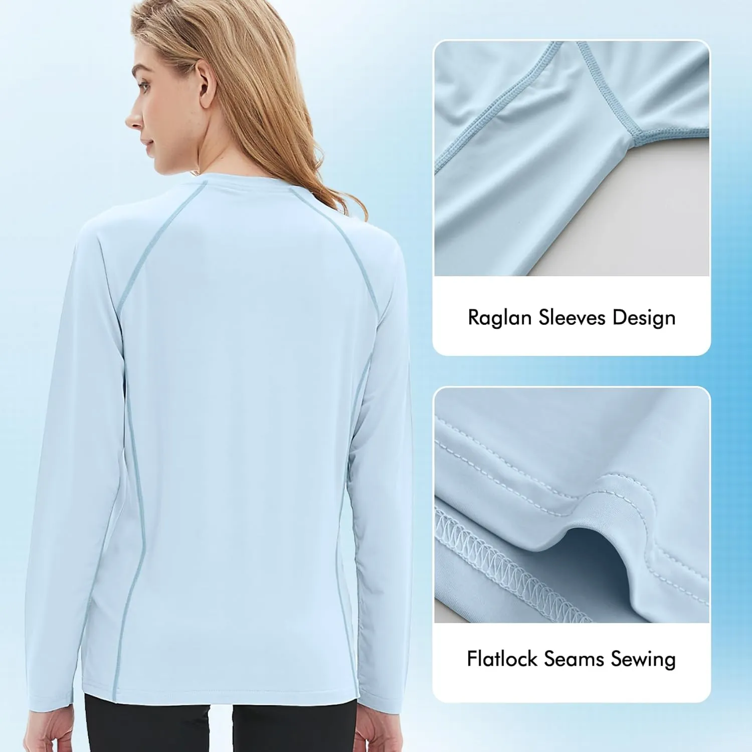 Women's Rash Guard Long Sleeve Shirt UPF 50  Sun UV Protection Quick Dry Swim Shirt Yoga Running Hiking Gym Tee Top