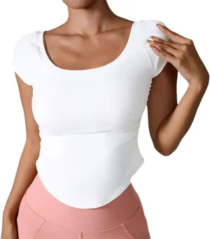 Women's Short Sleeve T-Shirts Outdoors Quick-Dry Tight Sport Fitness Casual T-Shirt