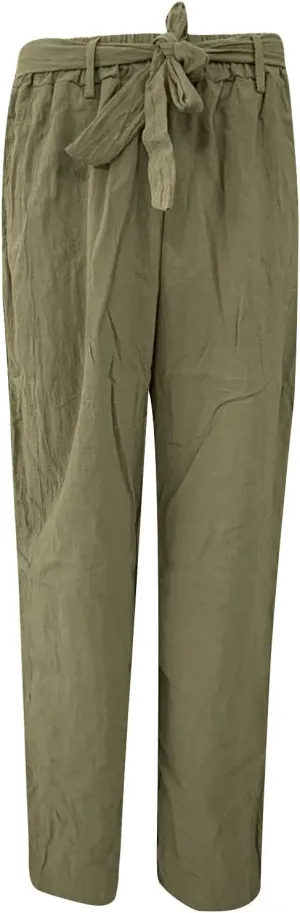 Women's Summer Palazzo Pants - Linen Wide Leg Pants for Women with Pockets Drawstring Casual Vacation Outfits