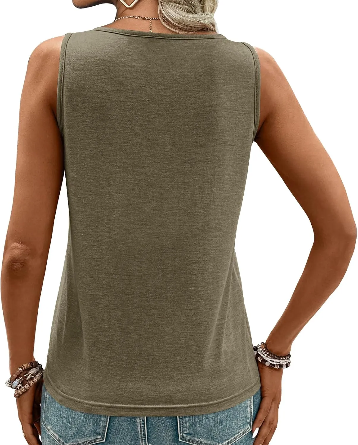 Womens Tank Tops Summer Tank Tops for 2025 Cut Out Ring Keyhole Neck Sleeveless Fashion Cute Tee Shirts Clothes