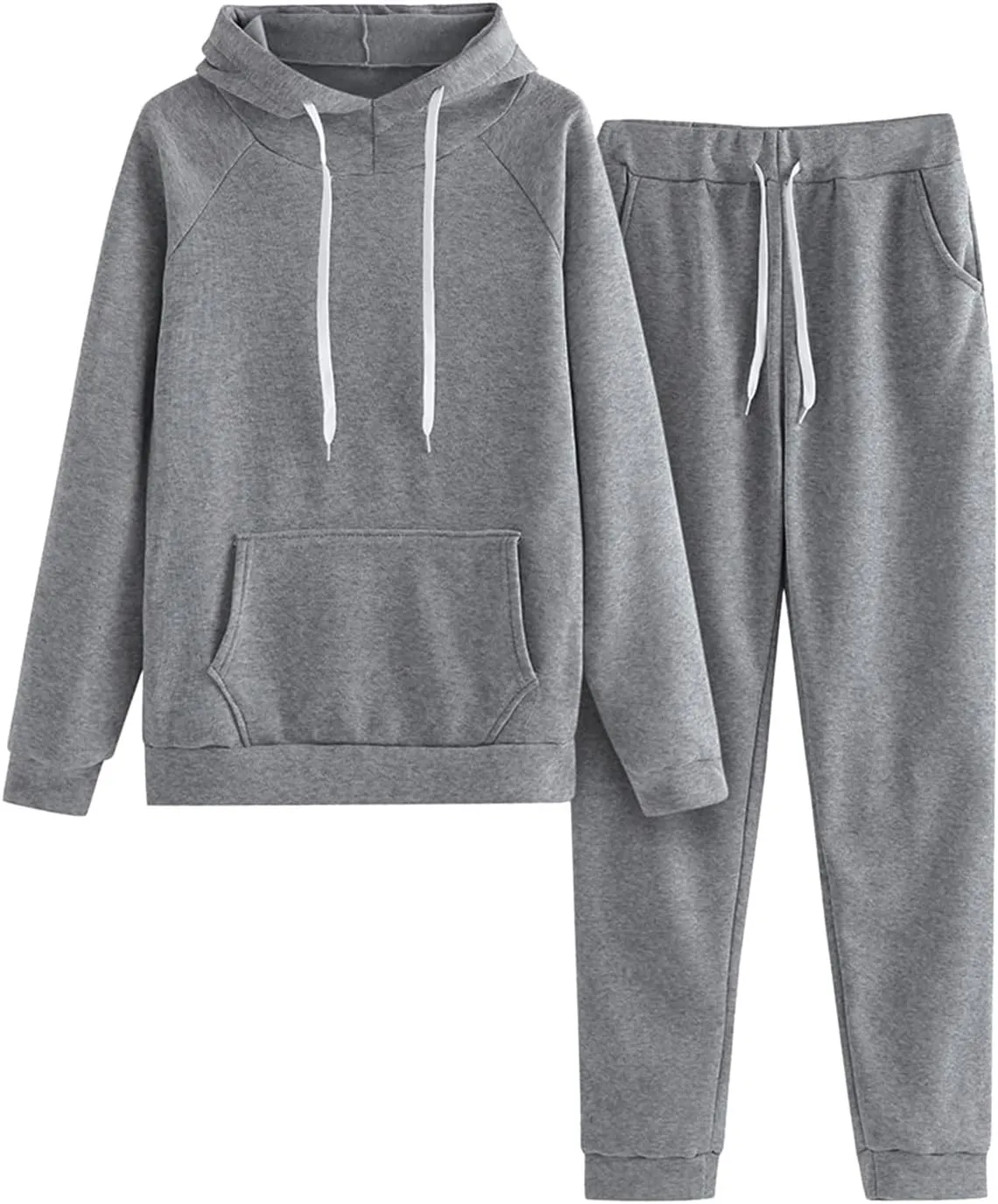 Womens Two Piece Lounge Sets Long Sleeve V Neck Elastic Waist Button Down Sweatshirts with