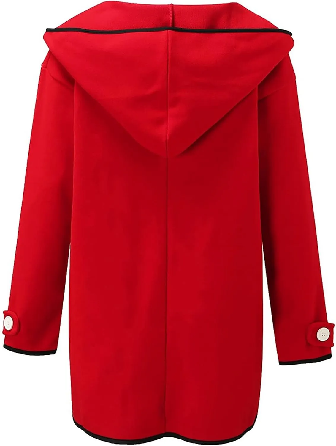 Women's Wool Peacoat Shawl Collar Loose Cardigan Jacket Fashion One Button Trench Coat Winter Overcoats with Pockets