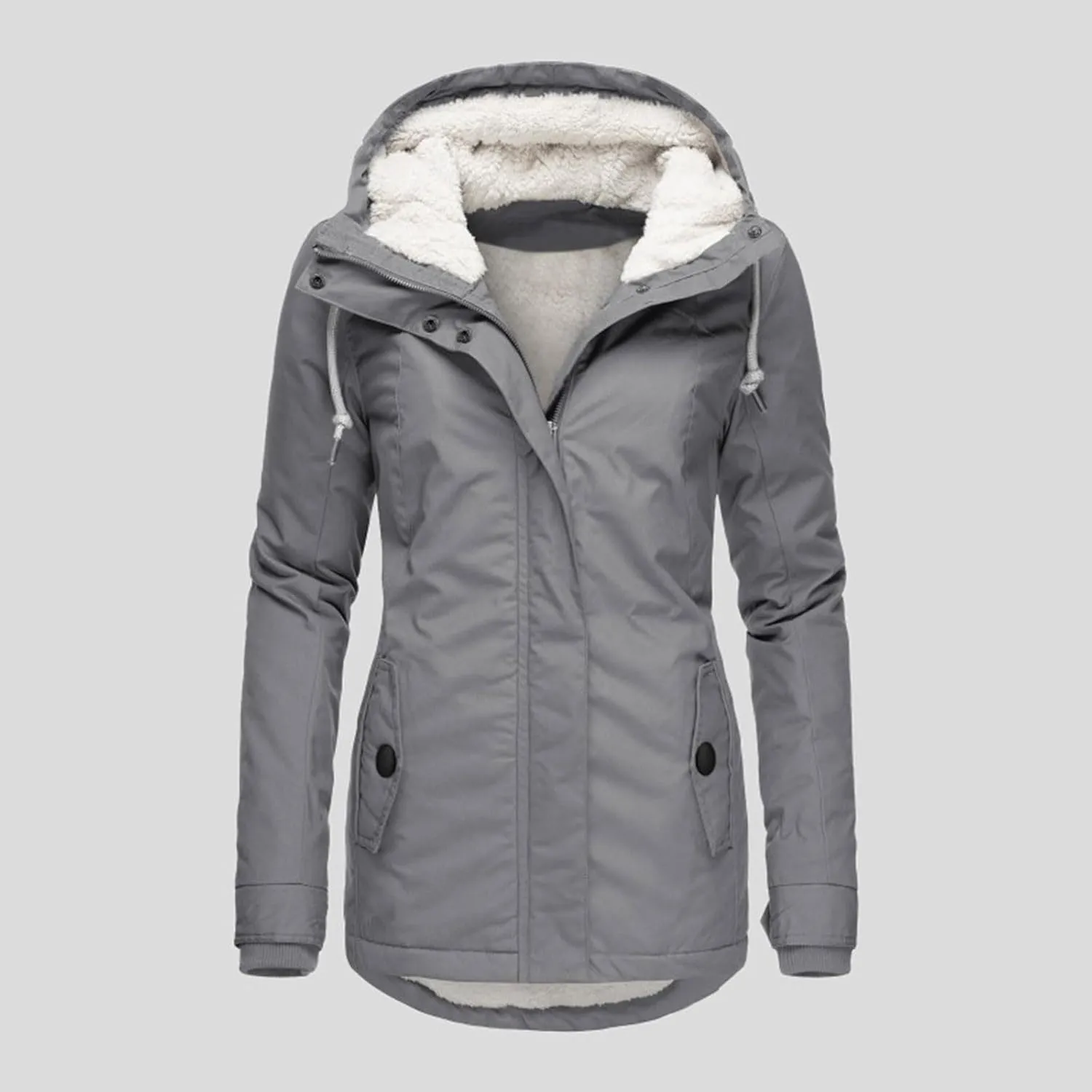 Wowomens Warm Fleece Jacket Coat Zipper Cardigans Tops Windbreaker Jackets Plus Size Fall Heated Jacket Sweats Fuzzy