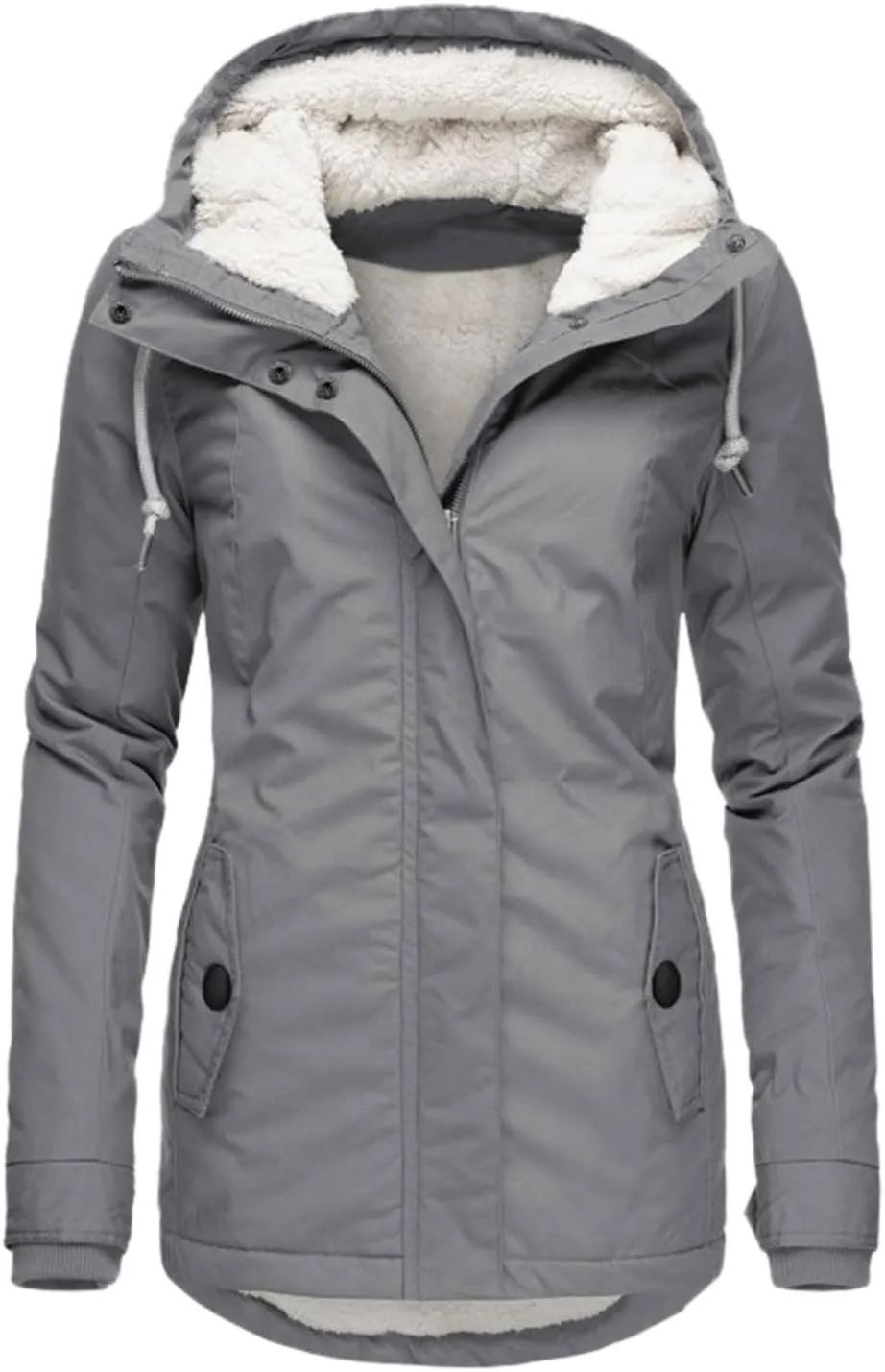 Wowomens Warm Fleece Jacket Coat Zipper Cardigans Tops Windbreaker Jackets Plus Size Fall Heated Jacket Sweats Fuzzy