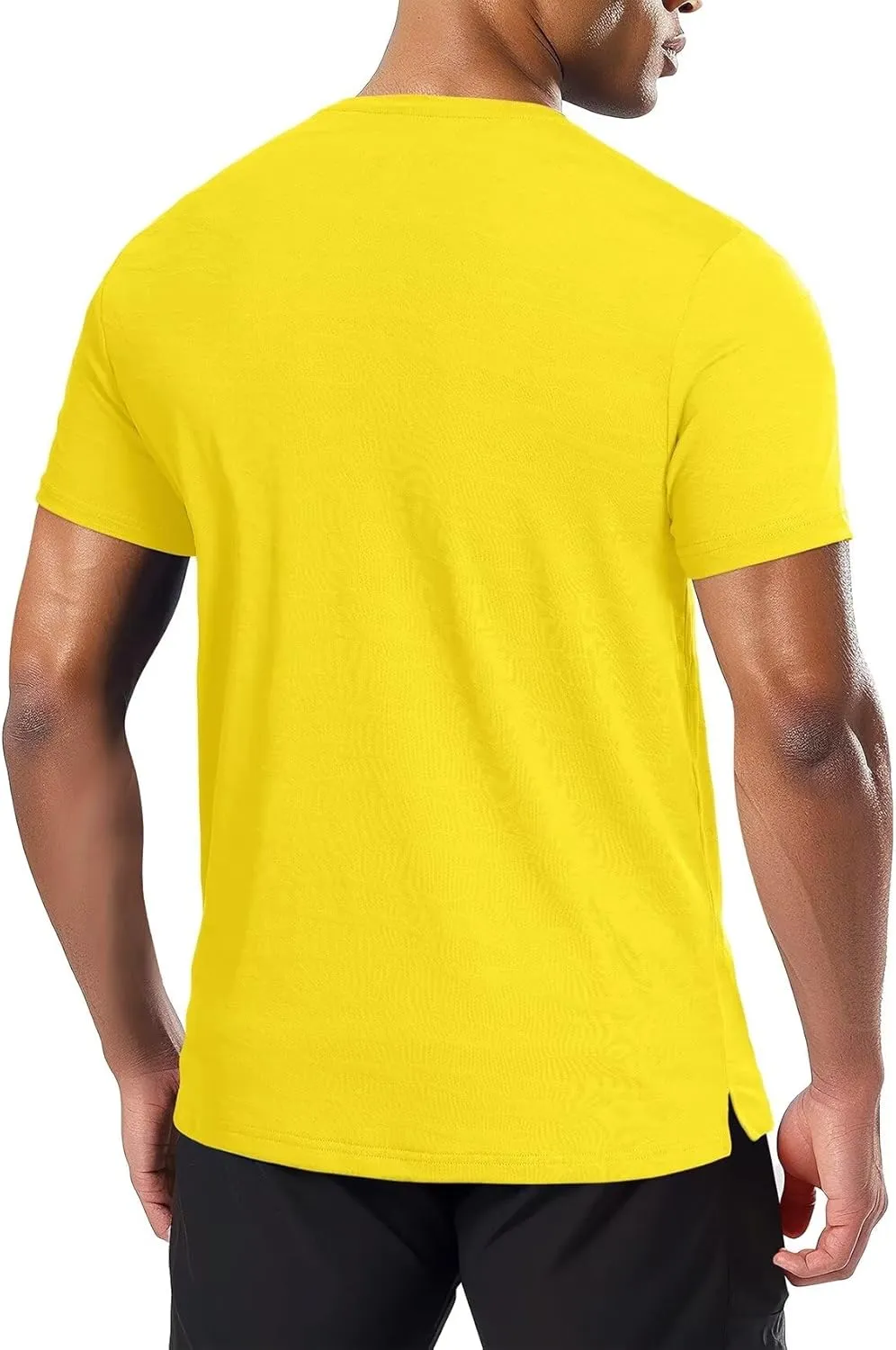 Zengjo Mens Athletic Shirts Short Sleeve Moisture Wicking Gym Workout Running Crewneck T-Shirt Quick Dry Sports Fitted Tee