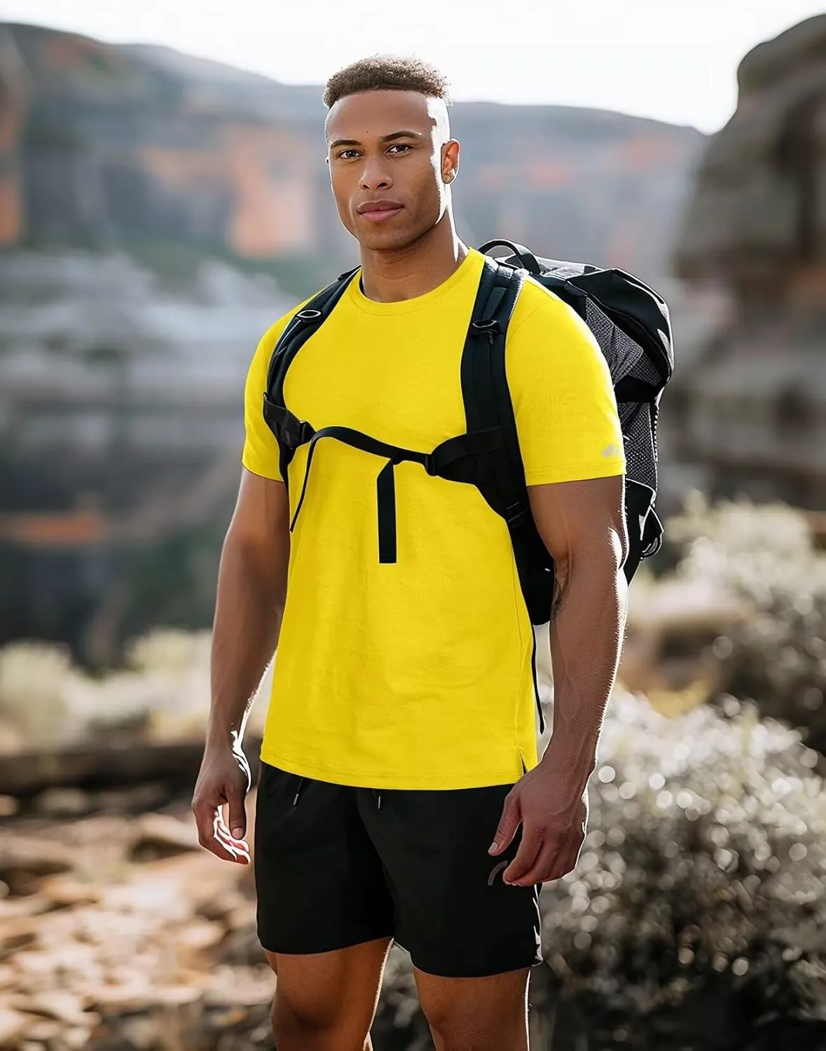 Zengjo Mens Athletic Shirts Short Sleeve Moisture Wicking Gym Workout Running Crewneck T-Shirt Quick Dry Sports Fitted Tee