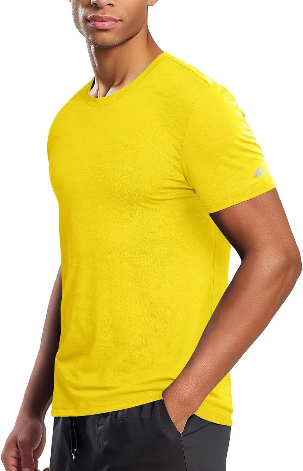 Zengjo Mens Athletic Shirts Short Sleeve Moisture Wicking Gym Workout Running Crewneck T-Shirt Quick Dry Sports Fitted Tee