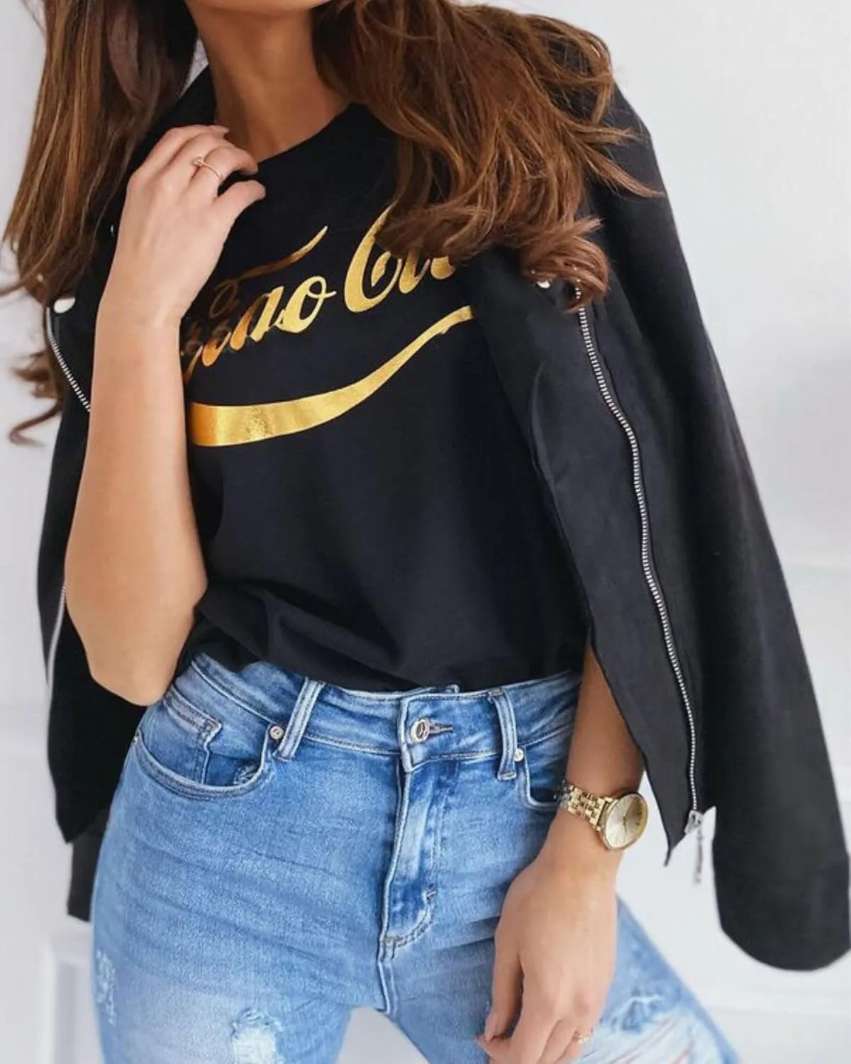 Zipper Suede Jacket for Women Long Sleeve Cropped Leather Coat Slim Fit Fashion Moto Biker Outwear Fall Winter Clothes