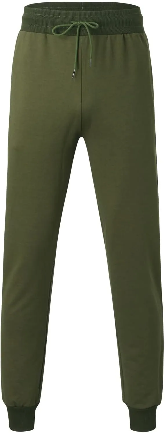 ZYXTIM Mens Casual Jogger Sweatpants Stretch Drawstring Gym Workout Athletic Track Pants Slim Fit Tapered Cuffed Trousers